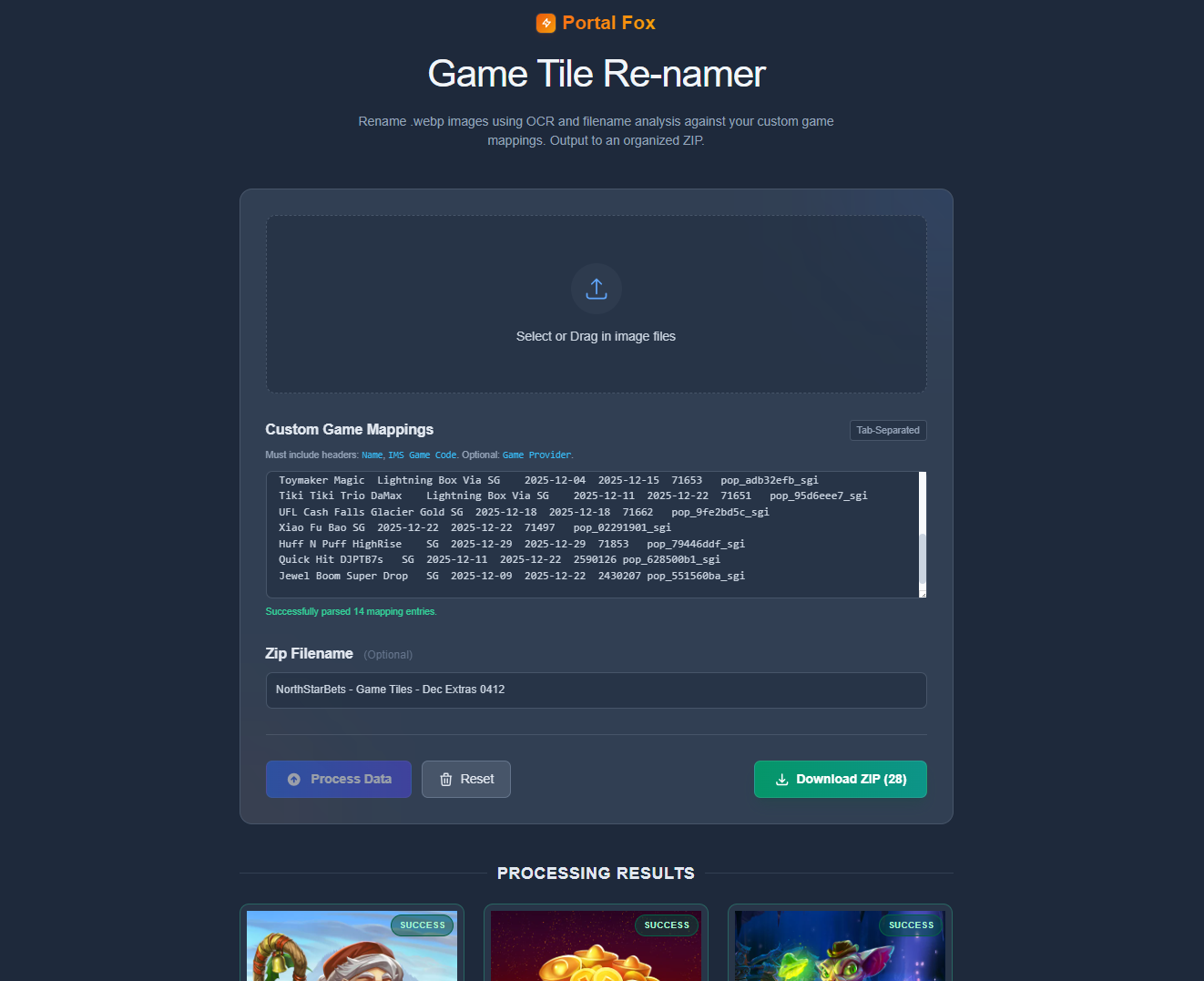 Portal Fox Game Tile Renamer